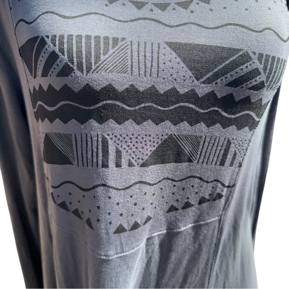 GUDRUN SJODEN Gray Abstract Lagenlook Long Sleeve Blouson Midi Dress Size M - Picture 7 of 14